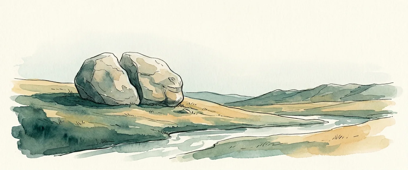 Watercolor illustration of Okotoks, Alberta